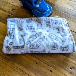 Lolly Gags Vintage Trucks & Cars Black, White and Gary Super Soft Baby Blanket